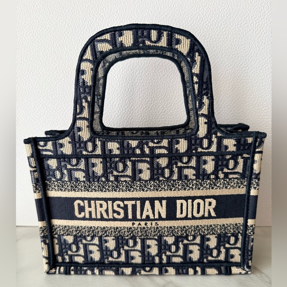 Dior Navy Blue Mini Book Tote Bag - Picture 2 of 12